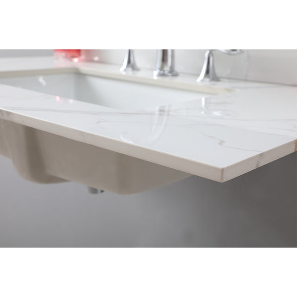 English Elm Montary 37-Inch Carrara Gold Vanity Top With Undermount Sink - Elegant, Durable, Easy Install! W509107289