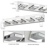 English Elm (Same As W1340103888/L2006) Led Modern Chrome Makeup Light, 5-Lights Acrylic Chrome Makeup Mirror Light