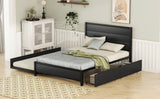 Hearth and Haven Full Size Platform Bed with Twin Size Trundle and 2 Drawers, Black MF306036AAB