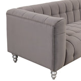 English Elm 63" Modern Sofa Dutch Fluff Upholstered Sofa With Solid Wood Legs, Buttoned Tufted Backrest,Gray