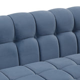 English Elm 89" Modern Sofa Dutch Fluff Upholstered Sofa With Solid Wood Legs, Buttoned Tufted Backrest,Blue