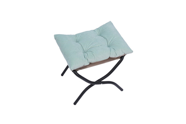 English Elm Living Room Cotton Lounge Chair with Ottoman Steel Frame Ergonomic Accent Seat Green W1899121340