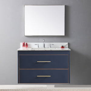 English Elm Montary 37-Inch Carrara Gold Vanity Top With Undermount Sink - Elegant, Durable, Easy Install! W509107289