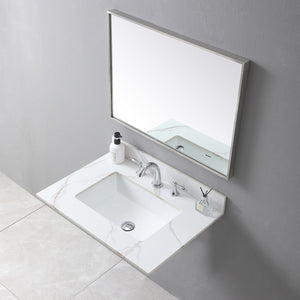 English Elm Montary 31-Inch Carrara Stone Vanity Top With Undermount Sink & Backsplash - Elegant Bathroom Upgrade! W509107287