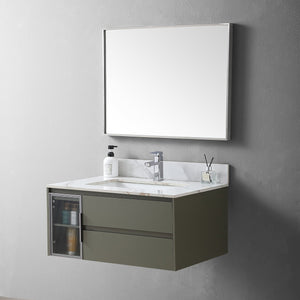 English Elm Montary 31-Inch Carrara Gold Stone Vanity Top With Undermount Sink, Faucet Hole & Backsplash W509107286
