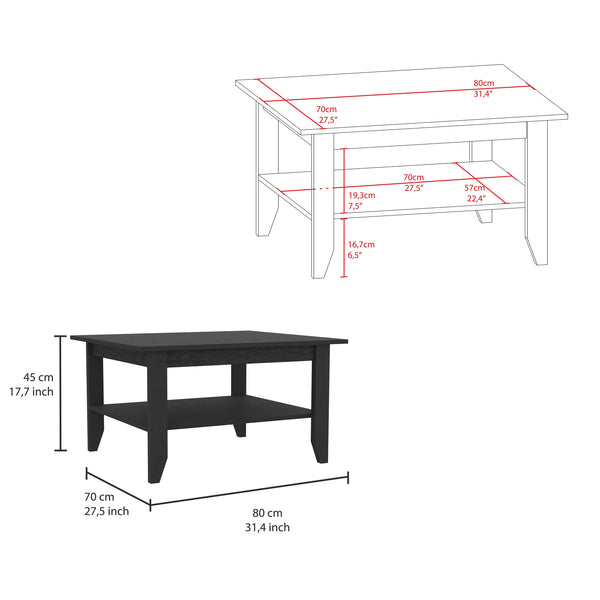 English Elm 2-Piece Modern Coffee Table Set In Wenge & Charcoal - Stylish Storage, Hairpin Legs, Easy Assembly B062S00249