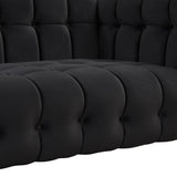 English Elm 89" Modern Sofa Dutch Fluff Upholstered Sofa With Solid Wood Legs, Buttoned Tufted Backrest,Black