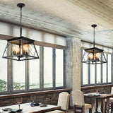 English Elm (Same As W1340111203/L1009) 4-Light Farmhouse Chandeliers For Dining Room Black(No Bulbs)