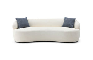 English Elm Mid Century Modern Boucle Cloud Sofa Three Seat Curved Frame for Living Room W87642013