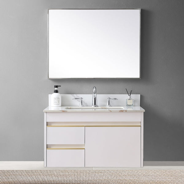 English Elm Montary 31-Inch Carrara Stone Vanity Top With Undermount Sink & Backsplash - Elegant Bathroom Upgrade! W509107287