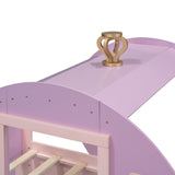 Hearth and Haven Zing Twin Size Princess Carriage Bed with Stair, Purple and Pink HL000054AAH