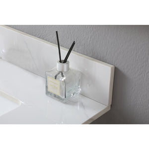 English Elm Montary 31-Inch Carrara Gold Stone Vanity Top With Undermount Sink, Faucet Hole & Backsplash W509107286