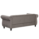 English Elm 51" Modern Sofa Dutch Fluff Upholstered Sofa With Solid Wood Legs, Buttoned Tufted Backrest,Gray