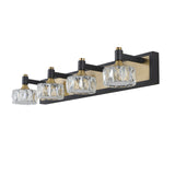 English Elm Led 4-Light Modern Crystal Bathroom Vanity Light Over Mirror Bath Wall Lighting Fixtures