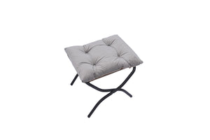 English Elm Living Room Cotton Lounge Chair with Ottoman Steel Frame Ergonomic Accent Seat Light Gray W1899121347