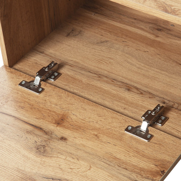 English Elm Modern TV Stand for 80'' TV with 3 Doors – Sleek Media Console, Drop-Down Storage, Durable MDF Design Natural Wood WF302939AAP