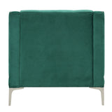 English Elm 33.5" Modern Sofa Dutch Plush Upholstered Sofa With Metal Legs, Button Tufted Back Green