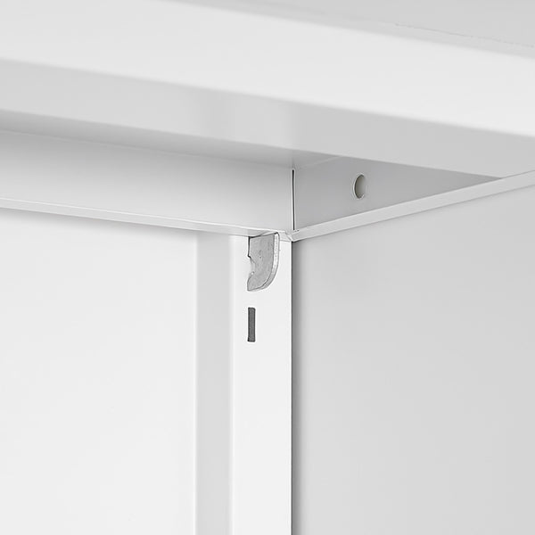English Elm White Rolling Metal Printer Stand with Locking Wheels Adjustable Shelf Home Office W1247110443