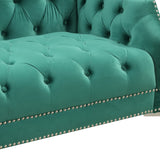 English Elm 78" Modern Sofa Dutch Plush Upholstered Sofa With Metal Legs, Button Tufted Back Green