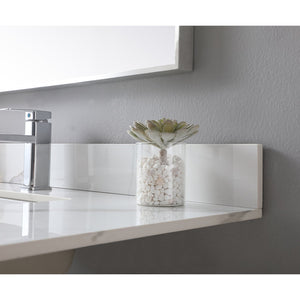 English Elm Montary 43X22 Inch Sintered Stone Vanity Top In Carrara Gold With Pre-Attached Sink & Backsplash W509107290