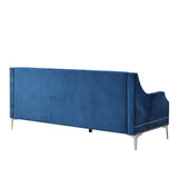 English Elm 78" Modern Sofa Dutch Plush Upholstered Sofa With Metal Legs, Button Tufted Back Blue