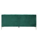 English Elm 78" Modern Sofa Dutch Plush Upholstered Sofa With Metal Legs, Button Tufted Back Green