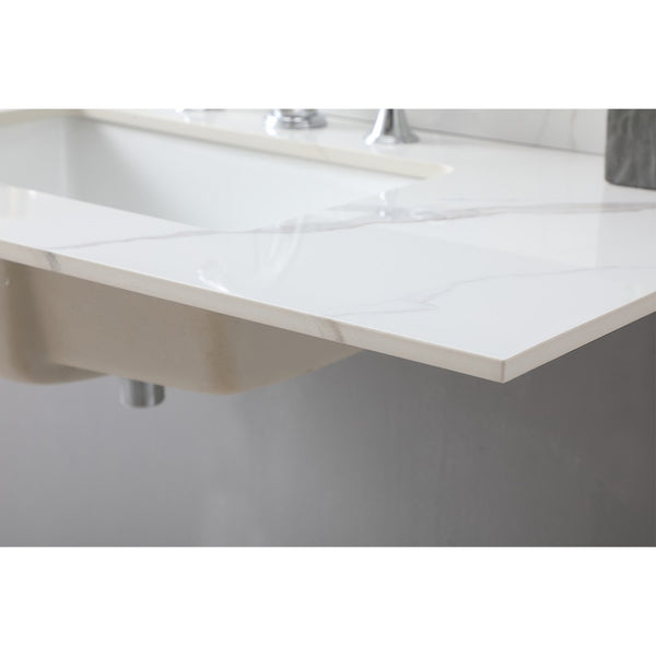 English Elm Montary Sintered Stone Vanity Top Carrara Gold Veining with Undermount Sink Included W509107291