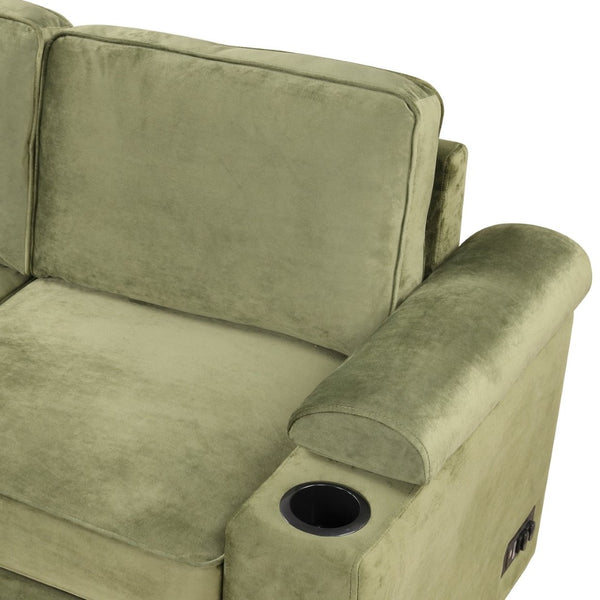 English Elm 84.75" Linen Sectional Sleeper Sofa with Storage Ottoman for Apartment Living SG000550AAF