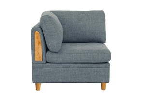 English Elm Living Corner Sofa Wedge in Steel Dorris Fabric — Contemporary Wooden Legs, Plush Modular Comfort Grey Mix 20.1 L x 36.6 W x 36.6 H B01147401