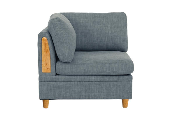 English Elm Living Corner Sofa Wedge in Steel Dorris Fabric — Contemporary Wooden Legs, Plush Modular Comfort Grey Mix 20.1 L x 36.6 W x 36.6 H B01147401