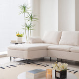 Hearth and Haven [Video Provided]U-Shaped Linen Sectional Sofa with Double Chaises, Beige W848S00015