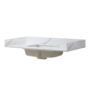 English Elm Montary Carrara Gold Vanity Side Splash Set – Left & Right 24.21x3.74x7.09 in Durable Decorative Trim W509109239