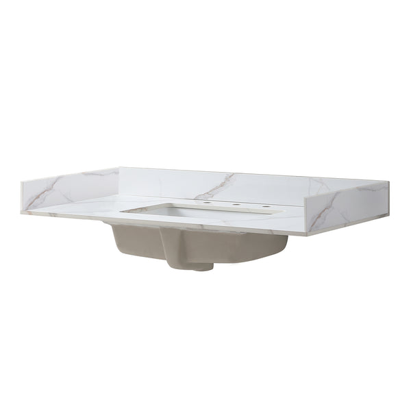 English Elm Montary Carrara Gold Vanity Side Splash Set – Left & Right 24.21x3.74x7.09 in Durable Decorative Trim W509109239