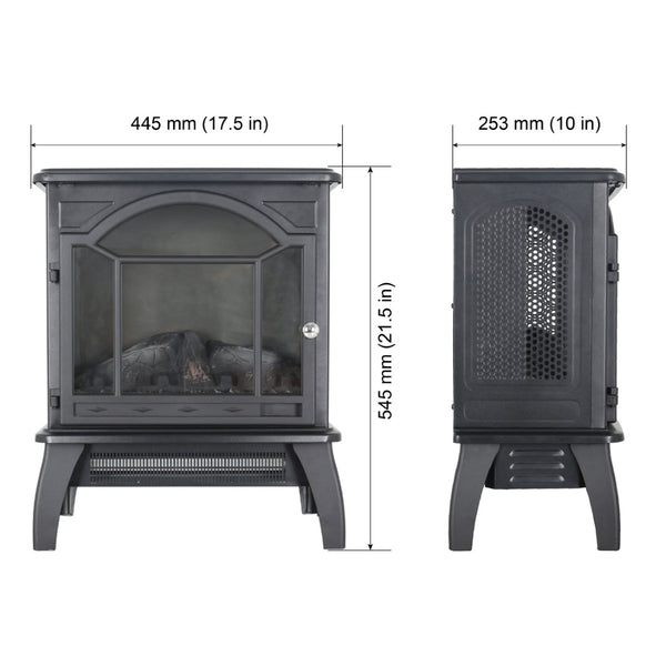 English Elm 18 Inch Infrared Quartz Freestanding Electric Fireplace Stove with 3d Flame Effect W1769112699