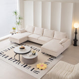 Hearth and Haven [Video Provided]U-Shaped Linen Sectional Sofa with Double Chaises, Beige W848S00015