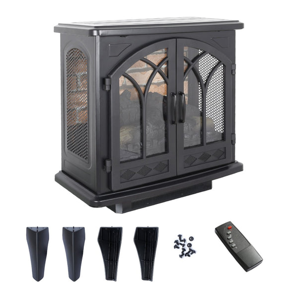 English Elm 24 Inch Infrared Quartz Stove Heater with 3d Flame Effect and Remote Control W1769112700