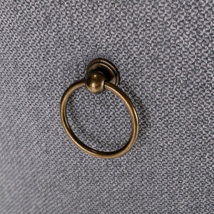 English Elm Nikki Modern Tufted Flax Upholstered Dining Chair with Solid Wood Legs and Nailhead Trim, Set Gray W114368384