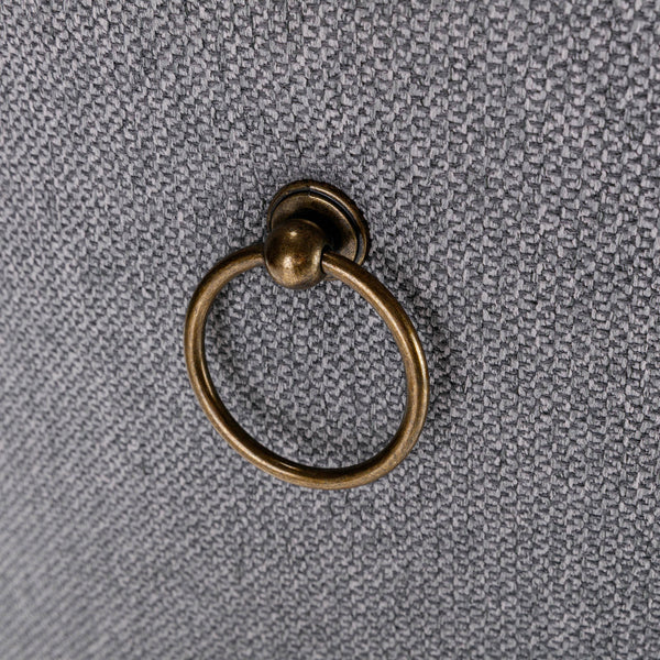 English Elm Nikki Modern Tufted Flax Upholstered Dining Chair with Solid Wood Legs and Nailhead Trim, Set Gray W114368384