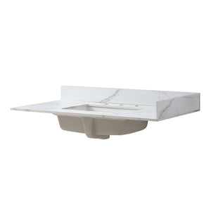 English Elm Montary Carrara Gold Vanity Side Splash Set – Left & Right 24.21x3.74x7.09 in Durable Decorative Trim W509109239