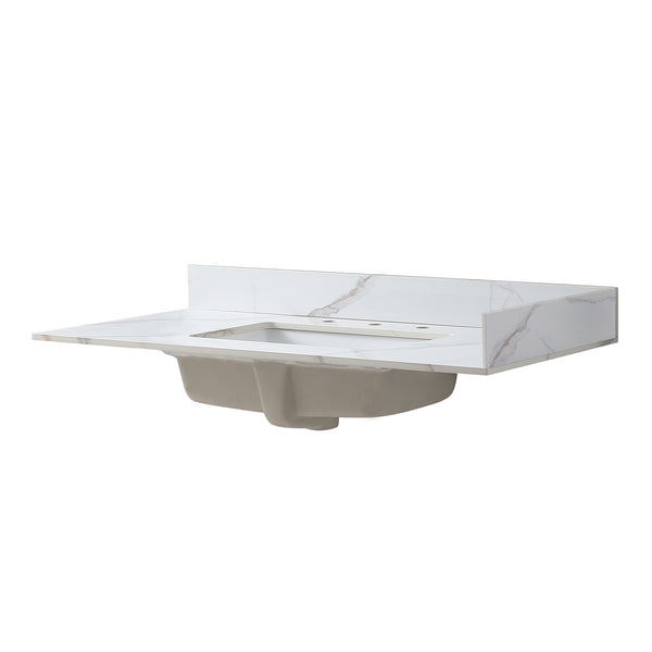 English Elm Montary Carrara Gold Vanity Side Splash Set – Left & Right 24.21x3.74x7.09 in Durable Decorative Trim W509109239