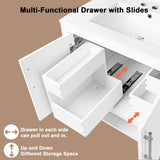 English Elm 30" Bathroom Vanity With Sink, Multi-Functional Bathroom Cabinet With Doors and Drawers, Solid Frame and Mdf Board, White