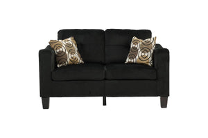 English Elm Living 2-Piece Sofa Set Black Polyfiber Sofa & Loveseat with Accent Pillows, Compact Modern Comfort B011S00109