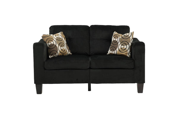 English Elm Living 2-Piece Sofa Set Black Polyfiber Sofa & Loveseat with Accent Pillows, Compact Modern Comfort B011S00109