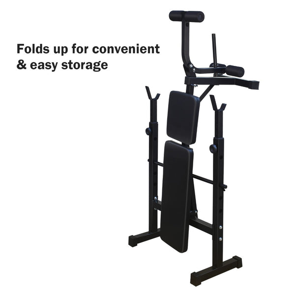 English Elm Olympic Squat Rack Bench Press Set Adjustable Multi-position Home Gym Training W1408107770
