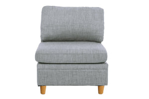 English Elm Living Room Furniture 6Pc Modular Sofa Set In Light Grey Dorris Fabric - Versatile & Stylish Seating B011S00477