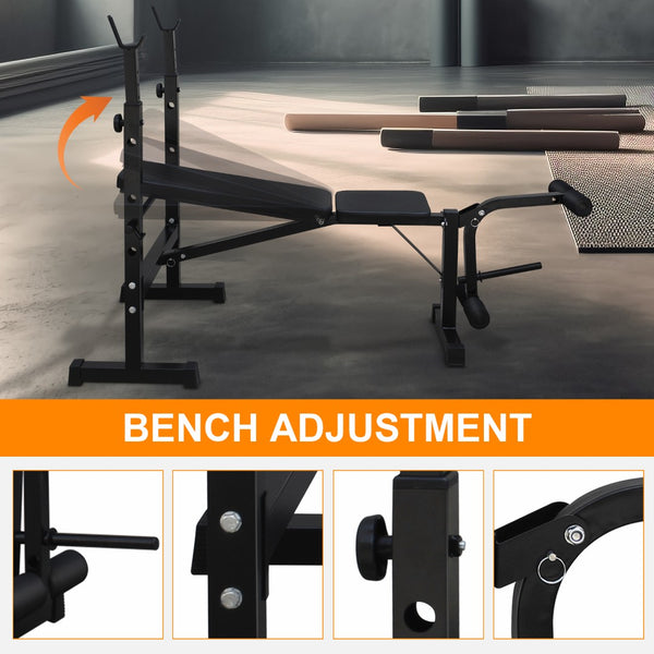 English Elm Olympic Squat Rack Bench Press Set Adjustable Multi-position Home Gym Training W1408107770
