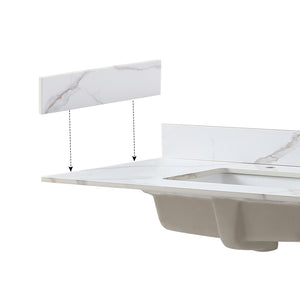 English Elm Montary Carrara Gold Vanity Side Splash Set – Left & Right 24.21x3.74x7.09 in Durable Decorative Trim W509109239
