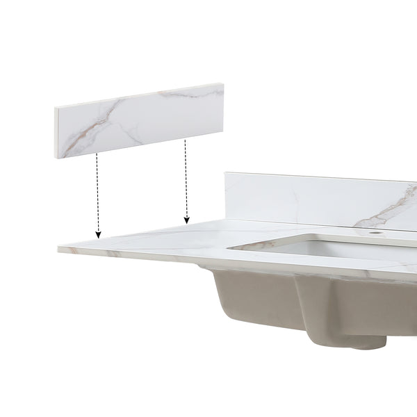 English Elm Montary Carrara Gold Vanity Side Splash Set – Left & Right 24.21x3.74x7.09 in Durable Decorative Trim W509109239