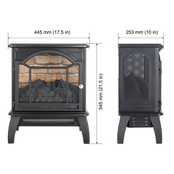 English Elm 18 Inch Infrared Quartz Freestanding Electric Fireplace Stove with 3d Flame Effect W1769112698