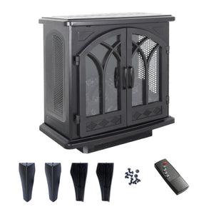English Elm 24 Inch Infrared Quartz Stove Heater with 3d Flame Effect and Remote Control W1769112701